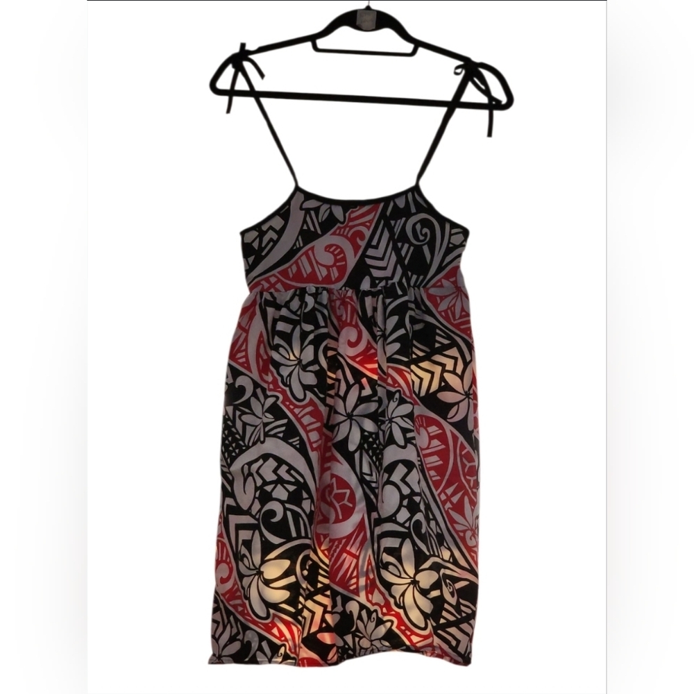 Stylish Black and Red Patterned Girl's Dress